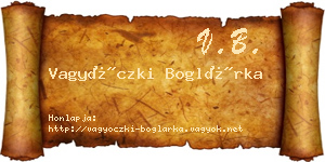 Vagyóczki Boglárka névjegykártya